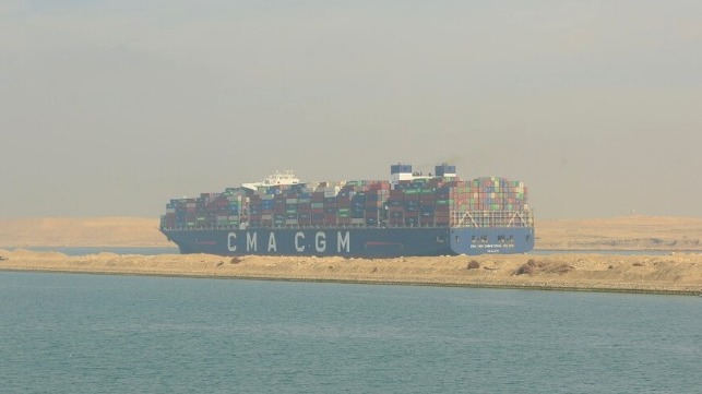 containership in Suez Canal