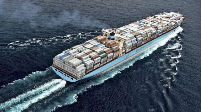 containership at sea