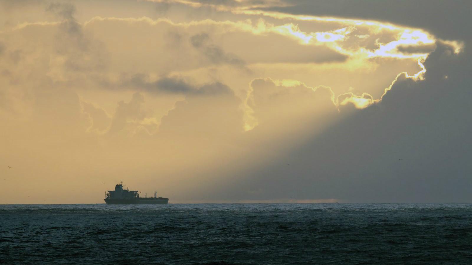 Tanker at Sunset