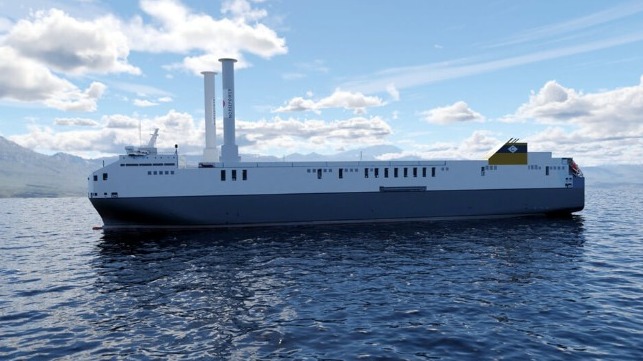 rotor sail trial on largest ro/ro