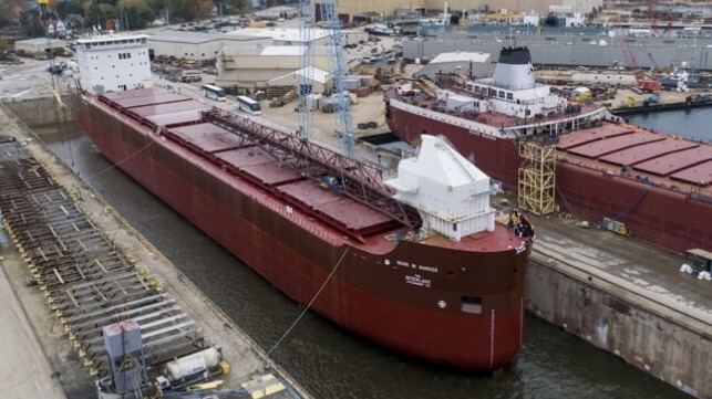 First U.S. built Great Lakes bulker in 40 years launched  