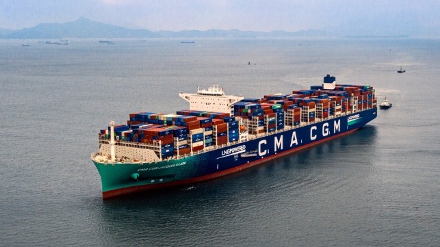 CMA CGM LGN containership on Pacific