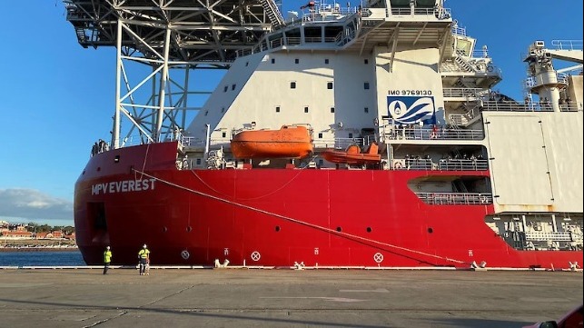 fire-damaged resupply ship reaches Australia