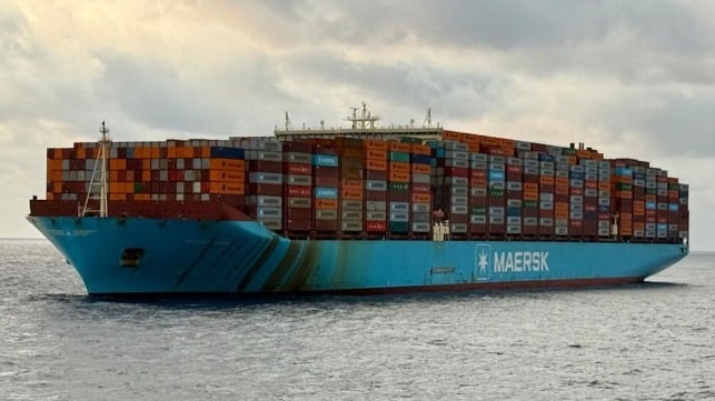 Maersk containership after fire