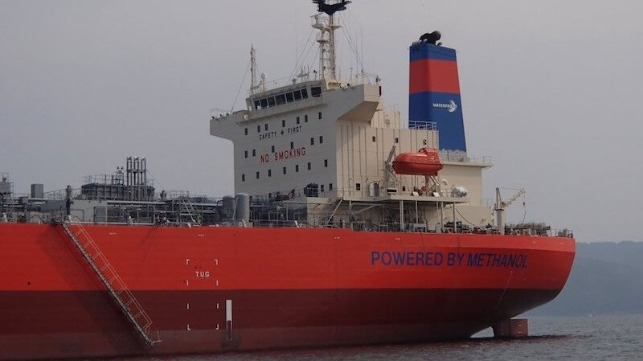 Methanol-powered product tanker (Courtesy Methanex)`