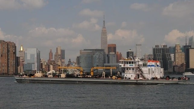 Municipal sludge vessel Hunts Point, 2014 (file image courtesy NYC DEP)