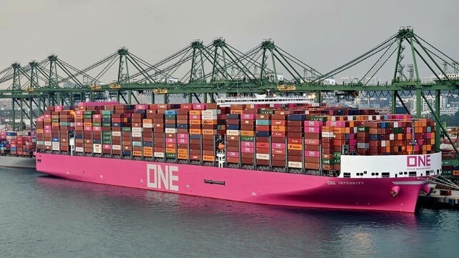 ONE establece un segundo récord de carga al completar las entregas de ULCV 1 UN portacontenedores