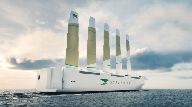 concept design for sail powered car carrier developed in Sweden