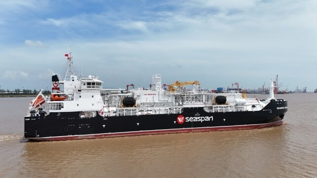 LNG bunker vessel Seaspan Garibaldi, one of three sister ships built by CIMC, flagged in Panama, and operating out of U.S. and Canadian ports (Seaspan)