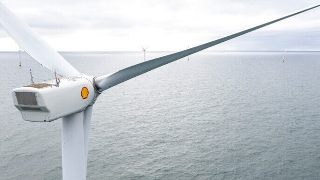 Shell logoed wind turbine
