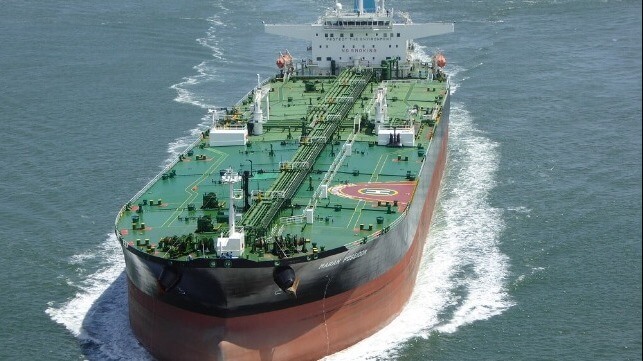 Tanker under way