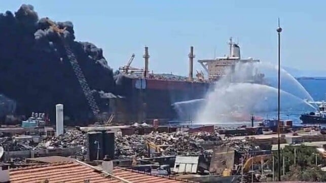 fire at Turkish scrapyard 