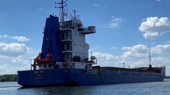 Usko MFU, a small bulker seized by Ukraine last year for allegedly carrying stolen wheat (State Security Service of Ukraine)