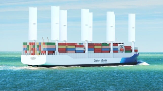 wind-assisted container ship design approved