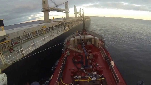 Bunker vessel alongside