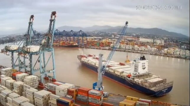 drifting containership