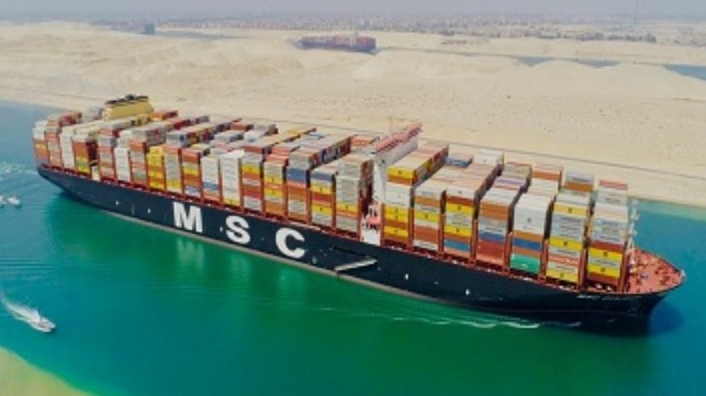 MSC Gulsun transits the Suez Canal