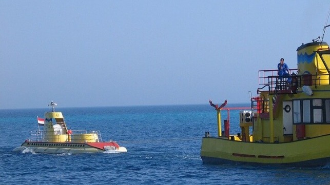 A Sindbad submarine under tow, 2004 (file image courtesy Digr / CC BY SA 3.0)