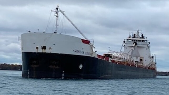 Video: Laker Goes Aground in Michigan River, Creating Local Attraction bulker aground