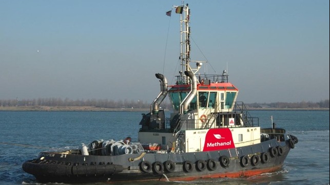 methanol propulsion tug demonstration inland Antwerp 