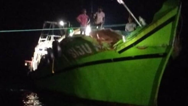bulk carrier hits Indian fishing boat sending two to hospital