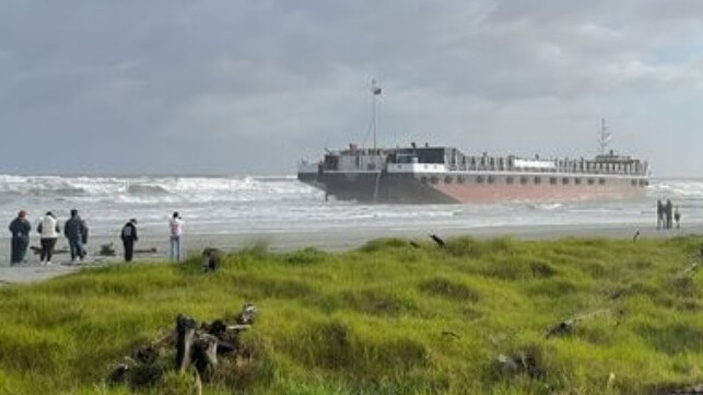 grounded barge