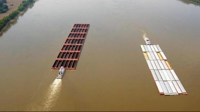 towboat and barge grounding