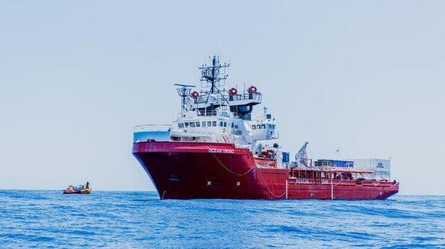 NGO rescue boat in the Mediterranean