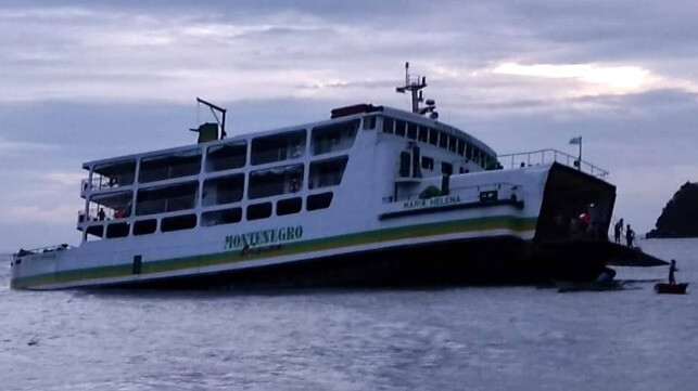 La Guardia Costera de Filipinas responde a los transbordadores con uno encallado y listado 1 transbordadores filipinos
