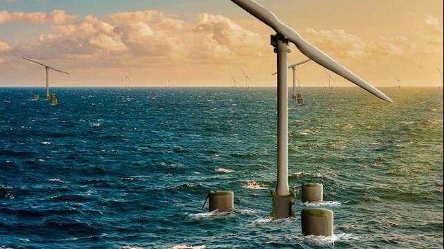 two-blade semi-submersible floating wind turbine