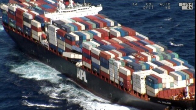 charges for master of APL England from container loss at sea off Australia