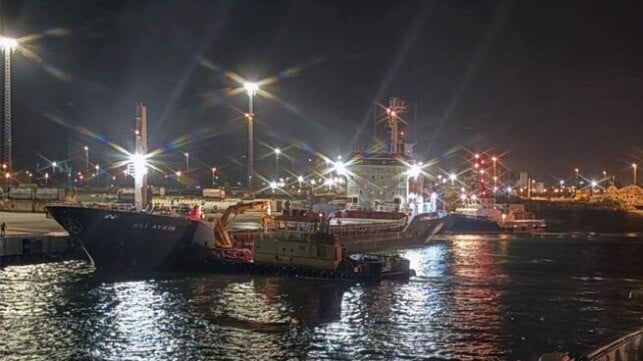 Ali Aykin in Malmo, Sweden after successful salvage (Swedish Coast Guard)
