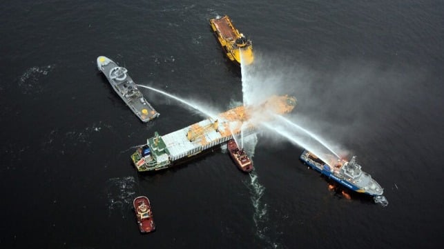 cargo fire Swedish Coast Guard 