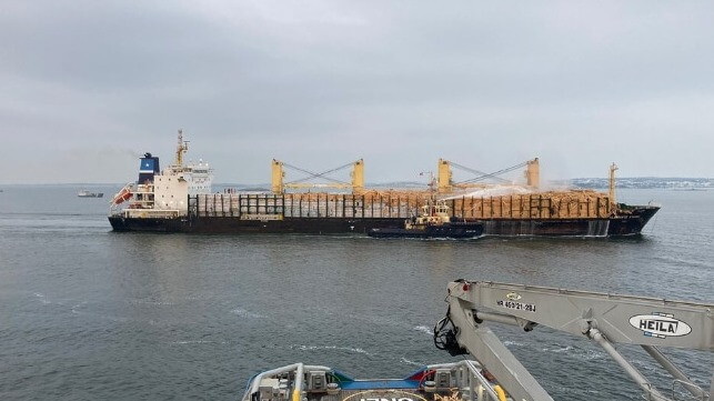 bulker with cargo fire arrives in Swedish port 