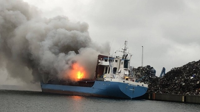 cargo ship fire