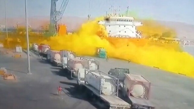 chlorine gas released in Aqaba Jordan port