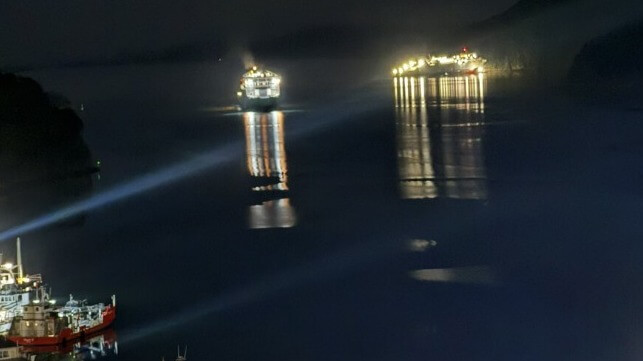 ferry aground