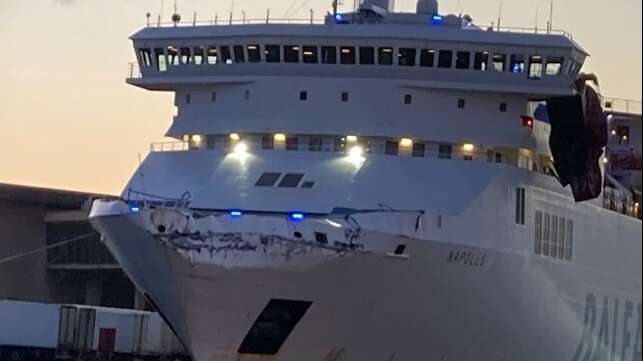 ferry and containership collide off Spain