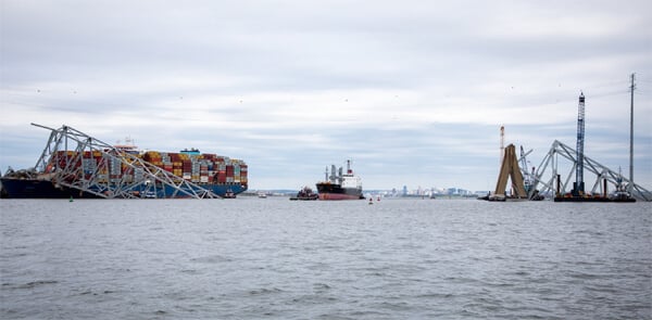 First Large Commercial Ship Clears Baltimore After 33 Days in Port