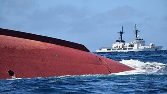 capsized fishing vessel