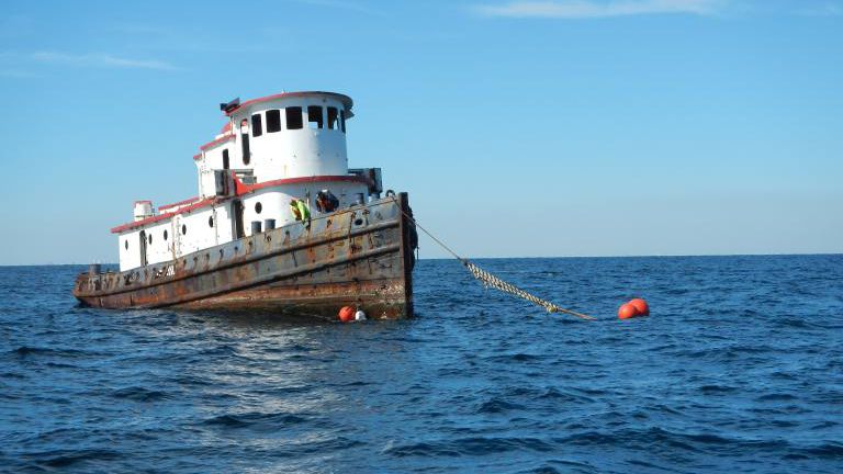 Onboard Video Tug Goes Below For Artificial Reef