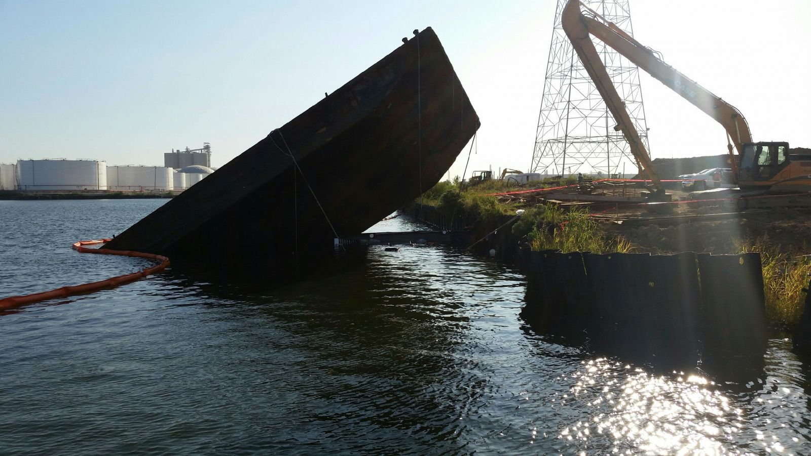 Tug Barge Sinks In Houston Ship Channel