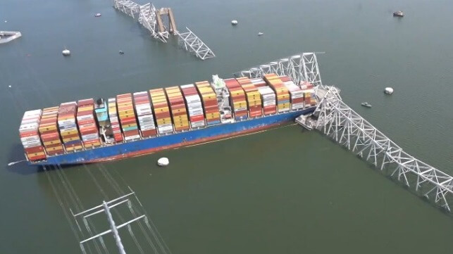 containers trapped in Baltimore