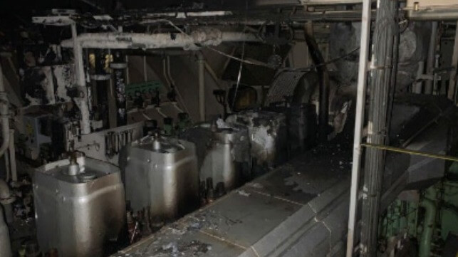 fire damage to engine room