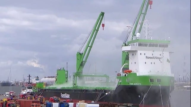 cargo ship fire