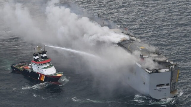 Car carrier fire