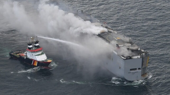 Car carrier fire
