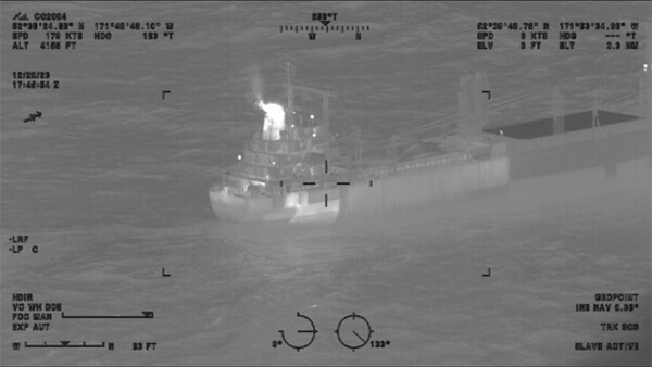 Cargo Ship with Li-ion Battery Fire Diverted to Alaska by USCG