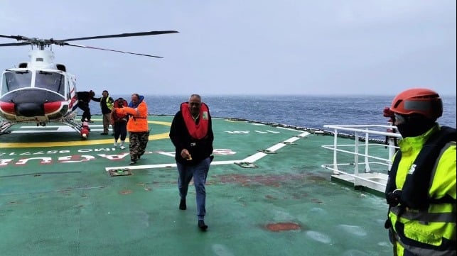 stranded seafarers rescued off remote South Atlantic island