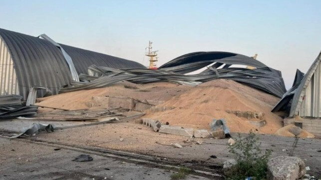 Damaged grain storehouse at Port of Reni (Operational Command South)